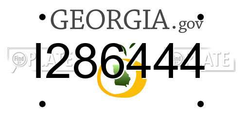 I286444 Georgia License Plate