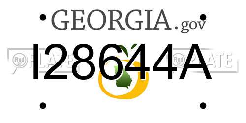 I28644A Georgia License Plate