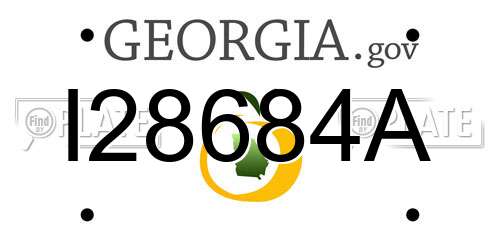 I28684A Georgia License Plate