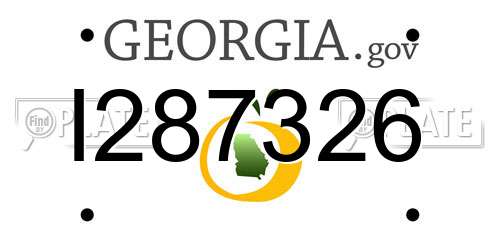 I287326 Georgia License Plate