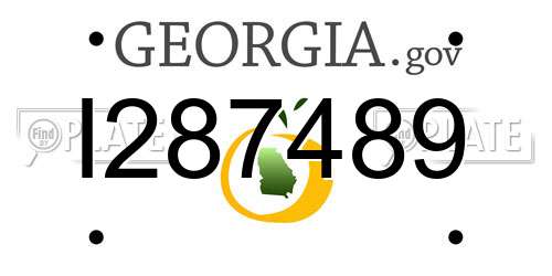 I287489 Georgia License Plate