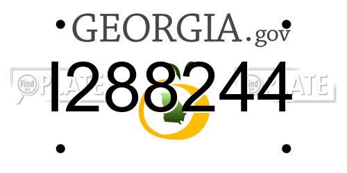 I288244 Georgia License Plate