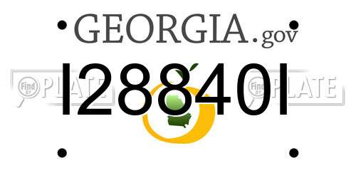 I28840I Georgia License Plate