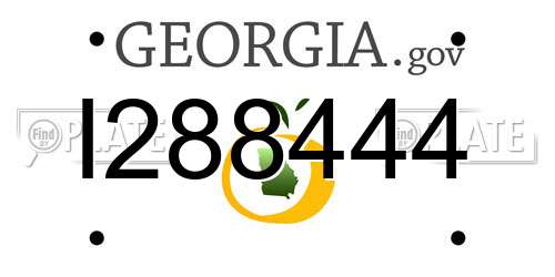 I288444 Georgia License Plate