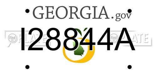 I28844A Georgia License Plate