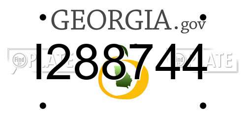 I288744 Georgia License Plate