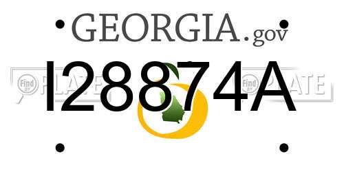 I28874A Georgia License Plate