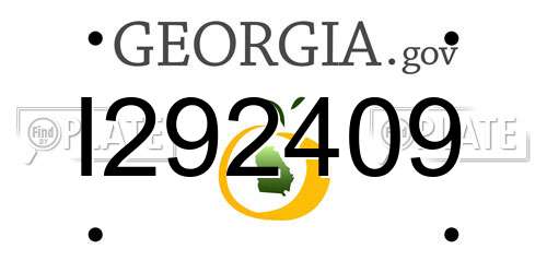I292409 Georgia License Plate