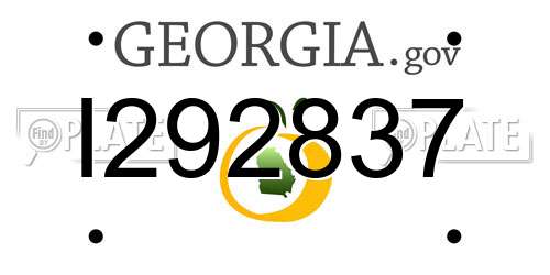 I292837 Georgia License Plate