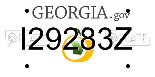 I29283Z Georgia License Plate