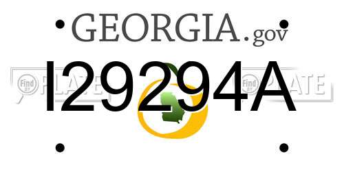 I29294A Georgia License Plate