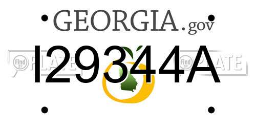 I29344A Georgia License Plate