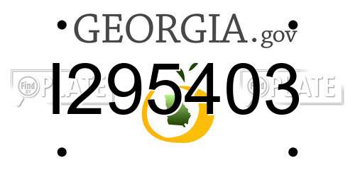 I295403 Georgia License Plate