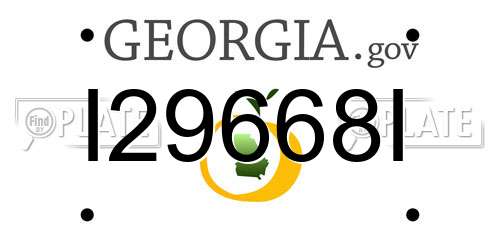 I29668I Georgia License Plate