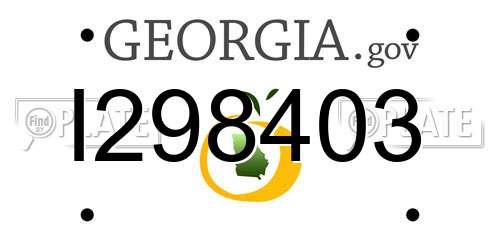 I298403 Georgia License Plate
