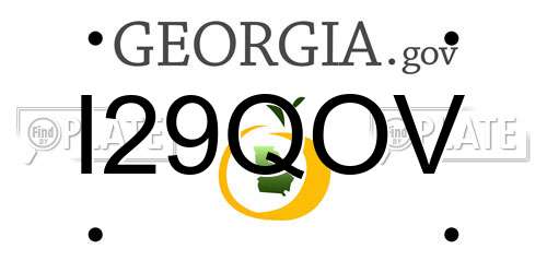 I29QOV Georgia License Plate