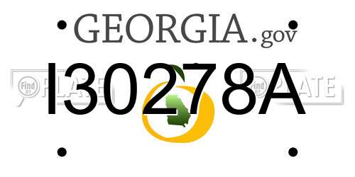 I30278A Georgia License Plate