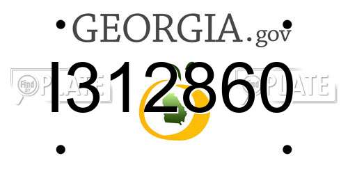 I312860 Georgia License Plate
