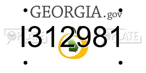 I312981 Georgia License Plate