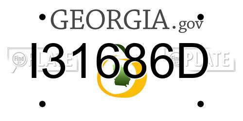 I31686D Georgia License Plate