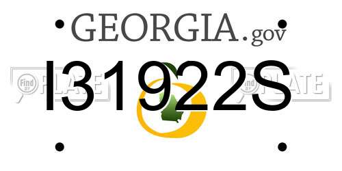 I31922S Georgia License Plate