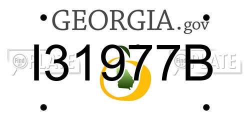 I31977B Georgia License Plate