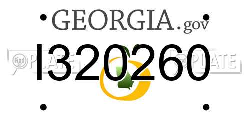 I320260 Georgia License Plate