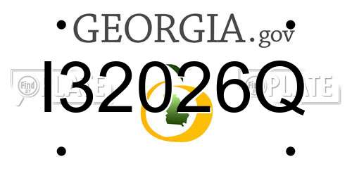 I32026Q Georgia License Plate