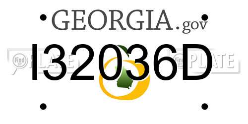 I32036D Georgia License Plate
