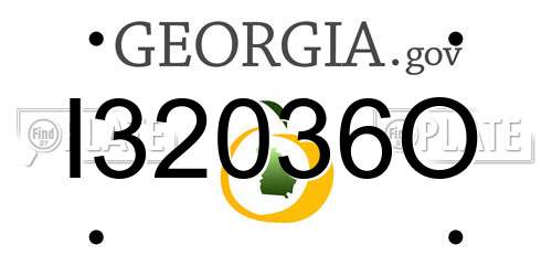 I32036O Georgia License Plate