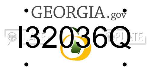 I32036Q Georgia License Plate