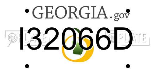 I32066D Georgia License Plate