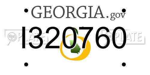 I320760 Georgia License Plate