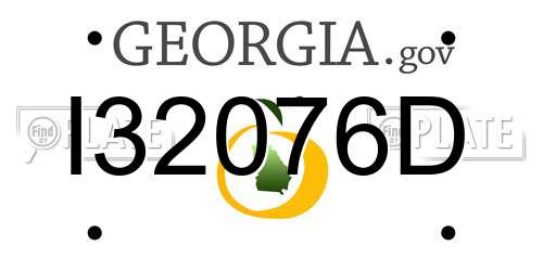 I32076D Georgia License Plate
