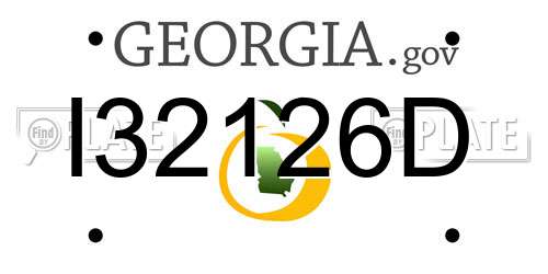 I32126D Georgia License Plate