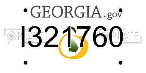 I321760 Georgia License Plate