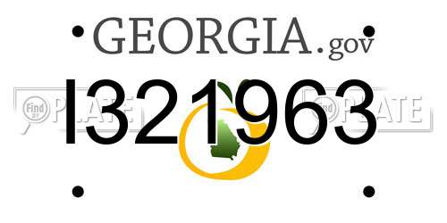 I321963 Georgia License Plate