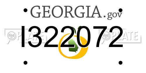 I322072 Georgia License Plate