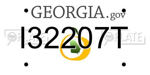 I32207T Georgia License Plate