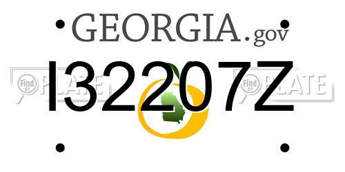 I32207Z Georgia License Plate