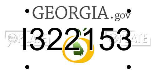 I322153 Georgia License Plate