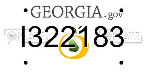 I322183 Georgia License Plate