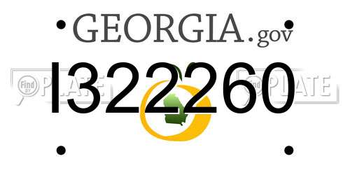 I322260 Georgia License Plate