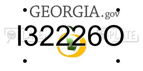 I32226O Georgia License Plate