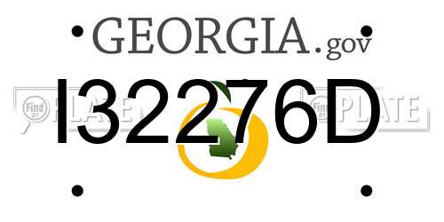 I32276D Georgia License Plate