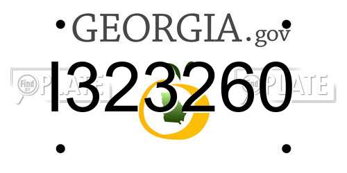 I323260 Georgia License Plate