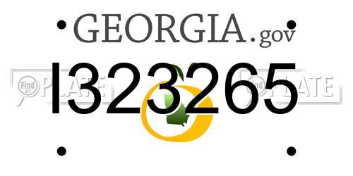 I323265 Georgia License Plate