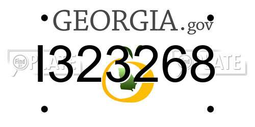 I323268 Georgia License Plate