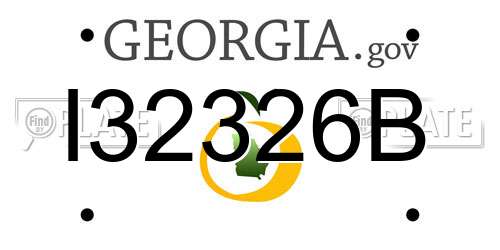 I32326B Georgia License Plate