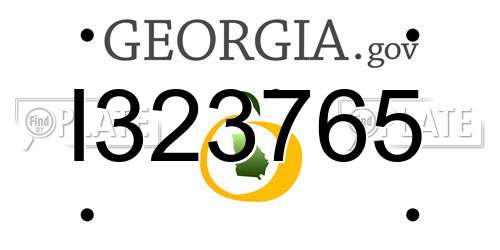 I323765 Georgia License Plate